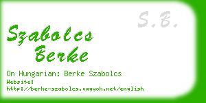 szabolcs berke business card